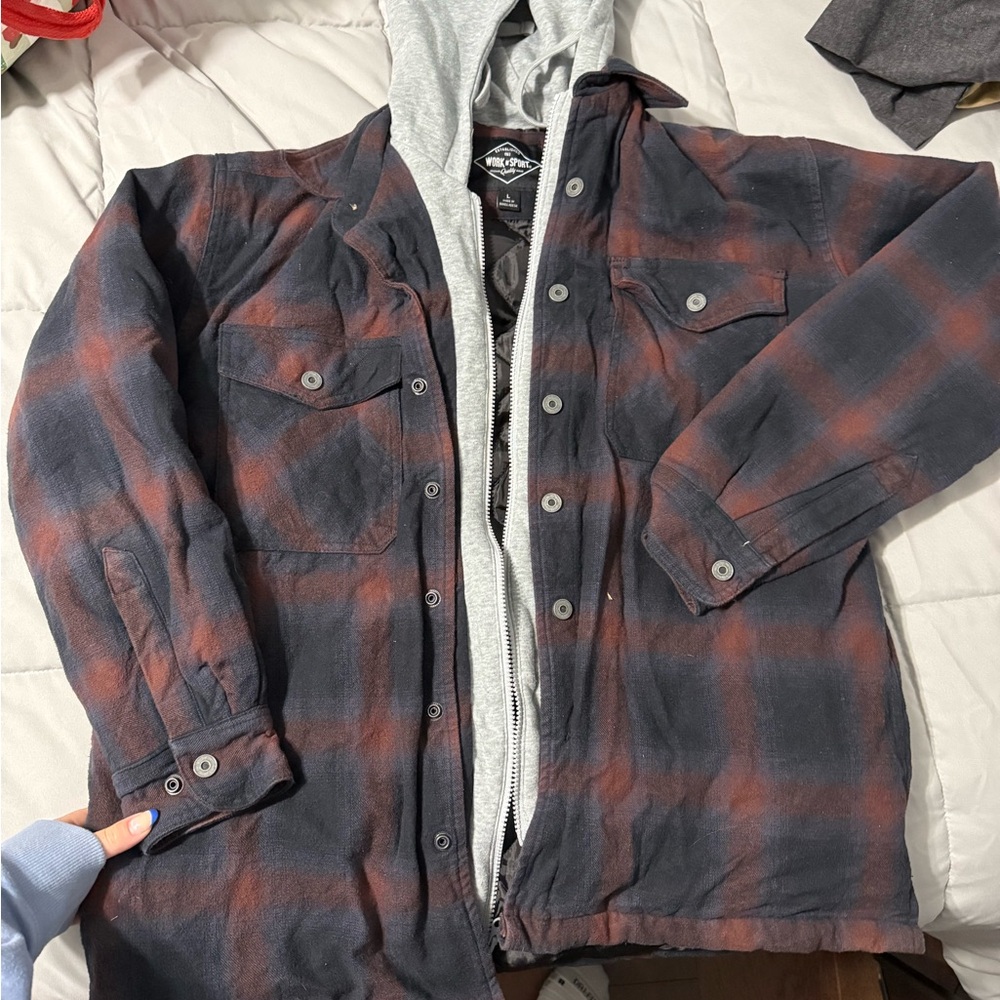 Men's Plaid Jacket with Hoodie